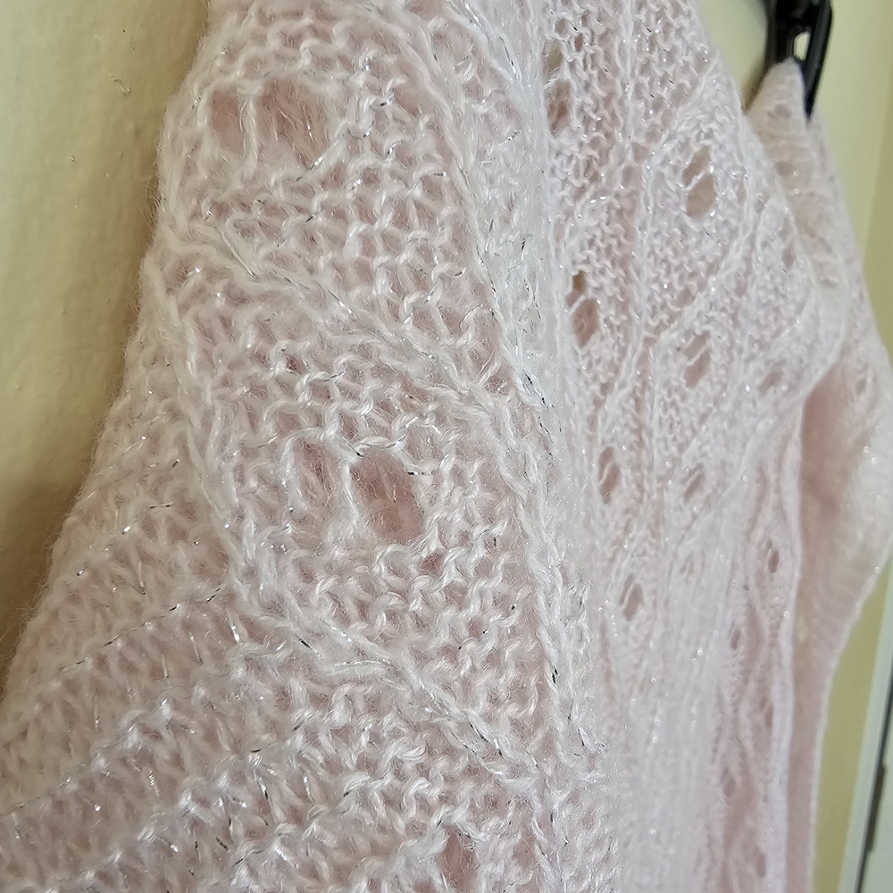 Pink Open Knit Infinity Scarf Lightweight  Loop Scarf